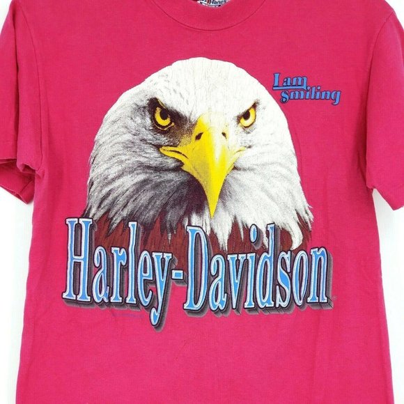 Harley Davidson Hanes Beefy-T Bald Eagle T-Shirt - Picture 2 of 7
